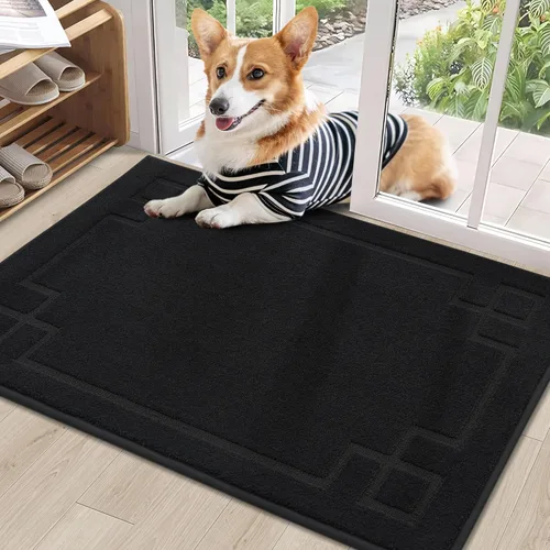 Vista 41 de BEQHAUSE Tapete de Puerta 32" x 48", Tapetes Antideslizantes para Interiores Alfombras de Entrada Lavables de Perfil Bajo Absorbentes y Resistente a