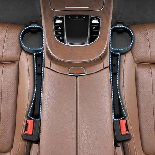 Vista 11 de Relleno de espacio para asiento de automóvil, organizador de espacio de asiento con soporte para teléfono, accesorios para asiento de automóvil