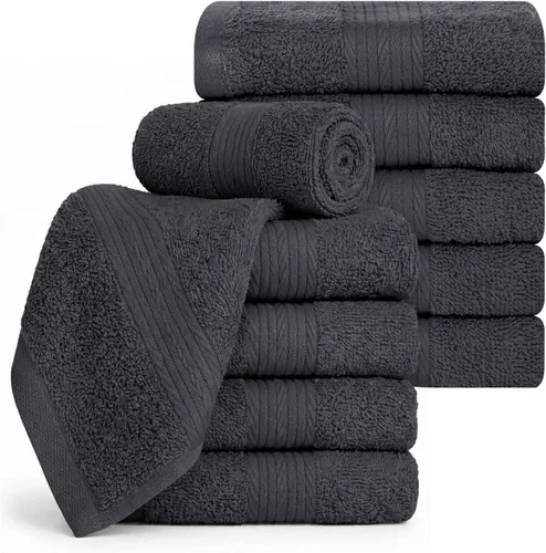 Vista 33 de Ample Decor Paquete de 10 paños de lavado con certificación Oeko Tex de 21.16 oz/m², 100% algodón, suaves, absorbentes, duraderos y lavables a