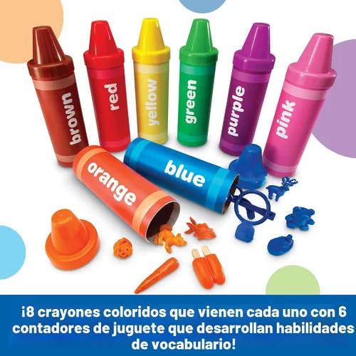 Vista 4 de Learning Resources, Crayones tipo arco iris, varios colores, 56 piezas