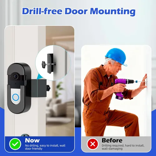 Vista 5 de Soporte Antirrobo para Timbre de Video Ring, Compatible con Timbre de Video, Soporte de Montaje Ajustable Sin Taladro para Timbres Inalámbricos