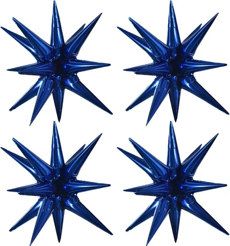 Vista 19 de TONIFUL 4 globos de estrella en explosión para decoración de fiesta de Negro (4PCS-Black)
