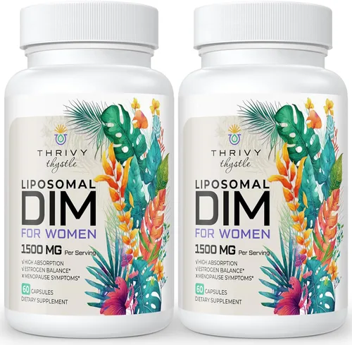 Vista 8 de DIM liposomal 400 mg - Equilibrio hormonal, apoyo de estrógeno para mujeres, suplemento DIM con vitamina E, onagra, cohosh negro, ácidos grasos