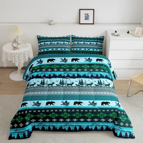Vista 131 de Juego de ropa de cama con relleno de edredón con diseño de caballo y atrapasueños para niños, adolescentes y hombres, juego de edredón con estampado