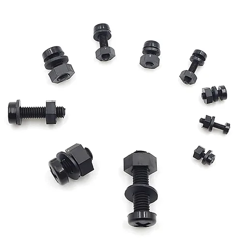 Vista 5 de Juego surtido de tornillos métricos M2 M2.5 M3 M4 M5 de nylon Phillips de cabeza plana (negro)