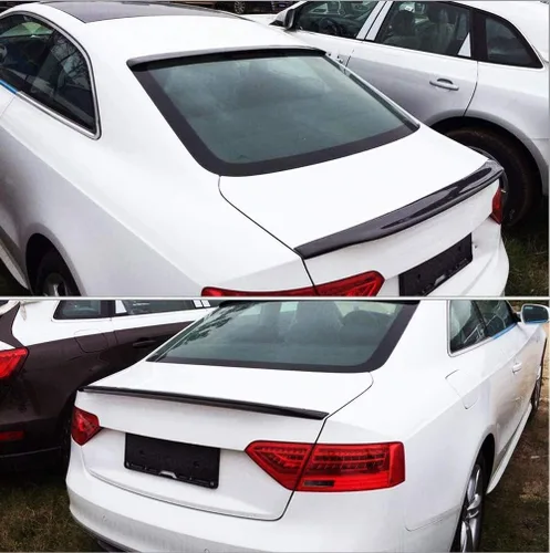 Vista 3 de Alerón de maletero de fibra de carbono real para Audi A5 2008-2017 de 2 puertas Coupé High Kick Rear Wing Lip Kits de cuerpo aerodinámico