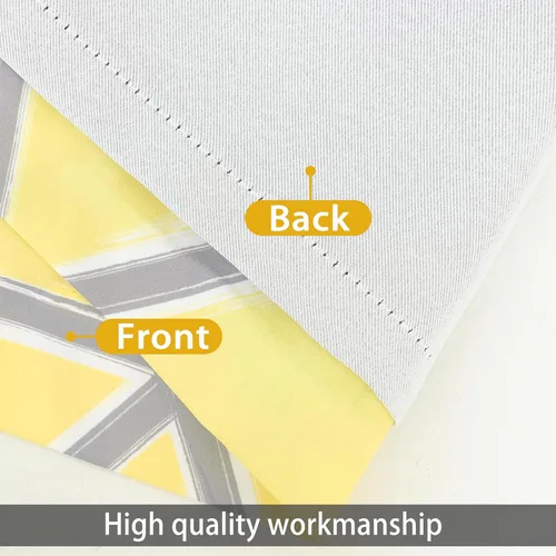 Vista 4 de DriftAway Raymond Cenefa de cortina de ventana con aislamiento térmico y patrón geométrico triangular enrejado para sala de estar, 52 x 18 pulgadas