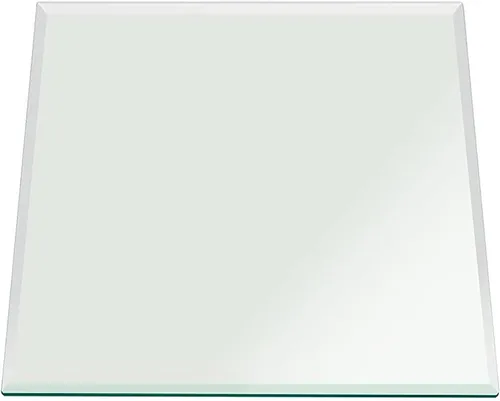 Vista 15 de Tablero de vidrio templado transparente de 10 pulgadas cuadradas con borde biselado de 1/2 pulgada de espesor para mesas de comedor, de café