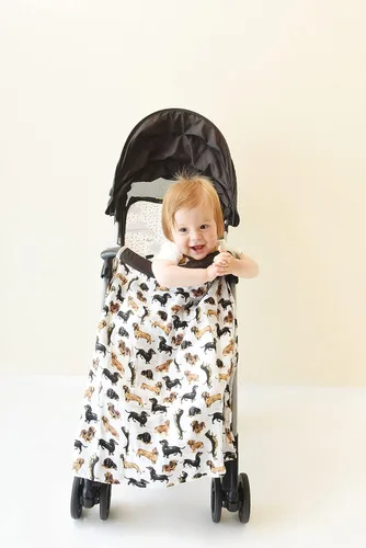 Vista 2 de Mud Pie Manta Envolvente para Bebé con Estampado de Dachshund, 47" x 47