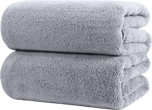 Vista 7 de POLYTE Toalla de baño de microfibra de secado rápido, sin pelusas, 35 x 70 pulgadas, paquete de 2 (beige)