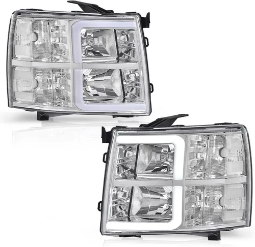 Vista 22 de PIT66 Conjunto de faros laterales izquierdos, compatible con Chevy Silverado 1500 2007-2013, Silverado 2500 3500 2007-2014 y HD Lente transparente