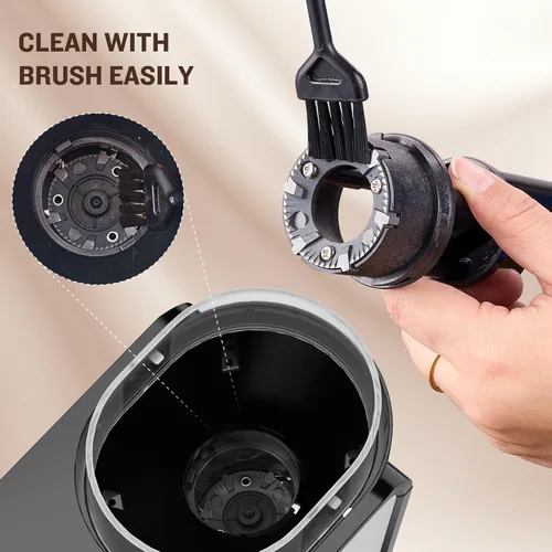 Vista 5 de AYCHIRO Molinillo de café con rebabas, molinillo de granos de café eléctrico ajustable con 14 configuraciones de molienda, 2-12 tazas para espresso