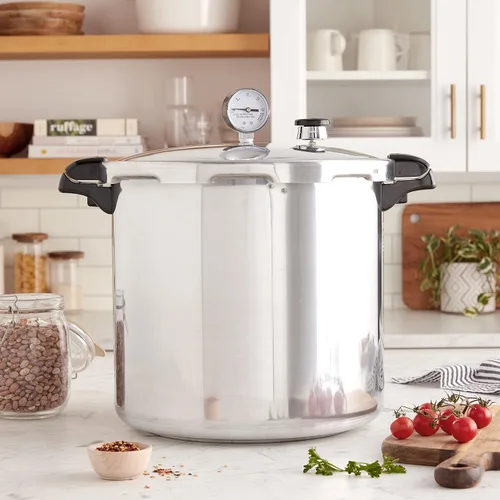 Vista 5 de Presto 01784 23-Quart Induction Compatible Pressure Canner, Silver, Aluminum