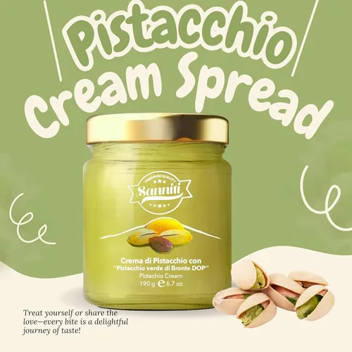 Vista 5 de Sanniti Marullo Crema de pistacho siciliano para untar de pistacho verde di Bronte DOP, 6.7 oz