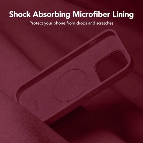 Vista 1404 de GONEZ Funda magnética para iPhone 14, compatible con Magsafe, con protector de pantalla + protector de cámara, forro de microfibra antiarañazos