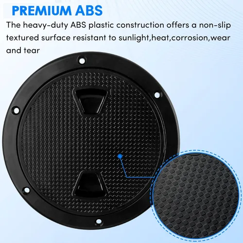 Vista 3 de Placas de cubierta para barcos, escotilla de barco de 4 pulgadas/6 pulgadas, escotilla de inspección circular antideslizante con cubierta