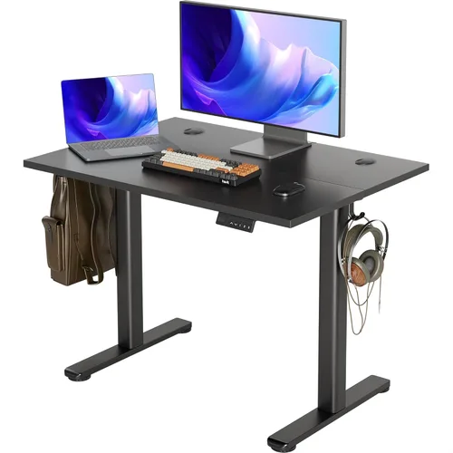 Vista 71 de INNOVAR Escritorio eléctrico de pie, escritorio de pie de altura ajustable, escritorio de pie de 40 x 24 pulgadas para computación de oficina