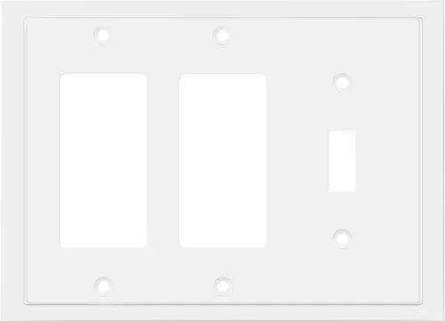 Vista 79 de Henne Bery Placa decorativa de pared con borde moderno, tapa de tomacorriente para cubrir enchufe, aleación de zinc maciza duradera