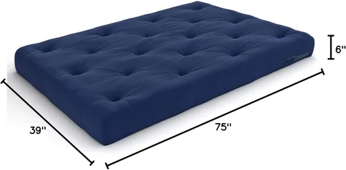 Vista 21 de Nirvana Futons Colchón de futón completo de 6 pulgadas, sarga azul marino, fabricado en Estados Unidos