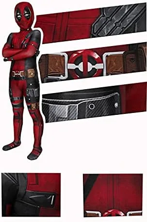 Vista 5 de ugoccam Traje de superhéroe para niños, estilo 3D, disfraz de Halloween y cosplay