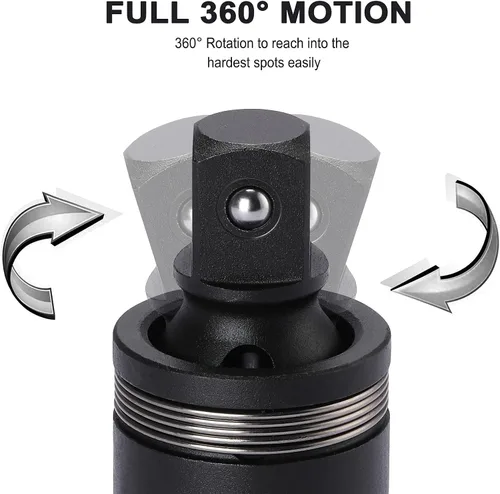 Vista 4 de CASOMAN Junta universal de impacto de 3/4 pulgadas, CR-MO, enchufes de junta en U, flexible, diseño de esquina de radio