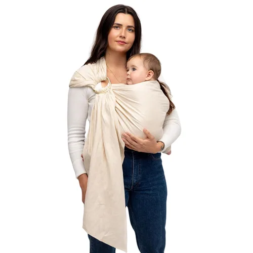 Vista 14 de WildBird - Portabebés con anillo - 0-36 meses (hasta 35 libras) - Anillo estándar (74 pulgadas) de sauce y bronce - Transporte frontal, cadera