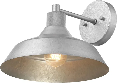 Vista 16 de GLOBE Electric 44841 Sutton - Aplique de pared para exteriores, lámpara de latón mate, luz de porche delantero o luz de granero al aire libre Sutton