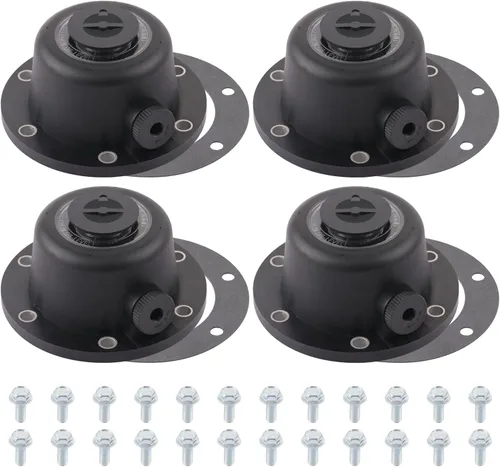 Vista 8 de 343-4024 Tapacubos de Remolque Compatibles con Stemco, 3434024 Tapa de Cubo de Aluminio para Eje de Remolque con 2 Tapones de Goma y Juntas Extra