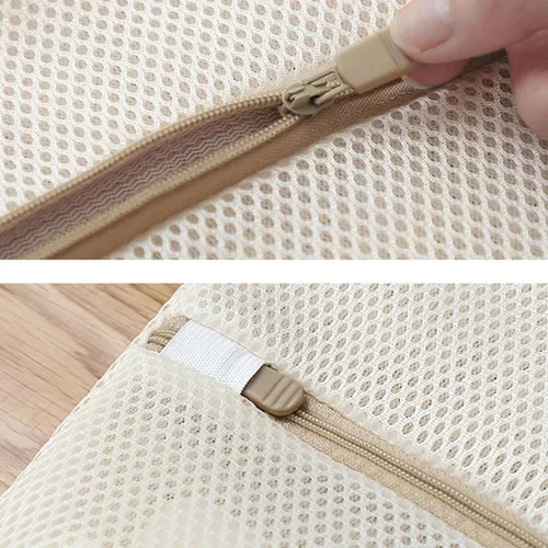 Vista 7 de FOYERNUAGE - Bolsas de malla para ropa delicada con cremallera de bloqueo automático, bolsa de lavandería tridimensional, bolsa de malla de 12 x 16