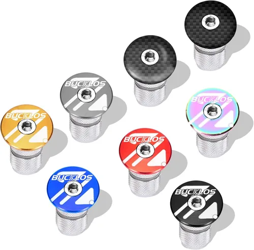 BUCKLOS 1 1/8 pulgadas de aluminio/fibra de carbono Auriculares de bicicleta Tapa superior, tuerca de estrella Perno de tuerca expansible.