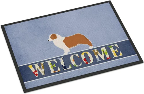 Caroline's Treasures BB5537JMAT - Tapete de bienvenida para perros de pastor australiano, 24 x 36 pulgadas, tapete para puerta delantera, para