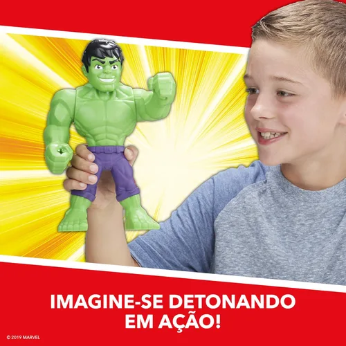 Vista 4 de Playskool Heroes Marvel Super Hero Adventures Mega Mighties Hulk Figura de acción coleccionable de 10 pulgadas, juguetes para niños a partir de 3