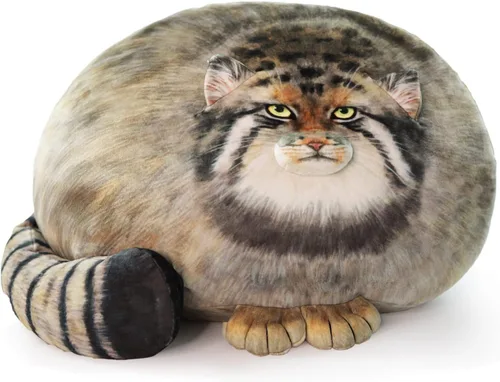 Sew Butiful - Peluche de gato Steppe de 30cm/12pulgadas, gato Pallas de peluche, peluches lindos para niñas, almohada de peluche suave, almohada de
