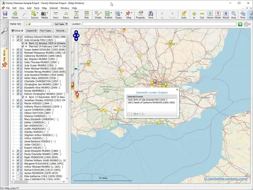 Vista 5 de Calico Pie Family Historian 7 Genealogy and Family Tree Software (Windows)