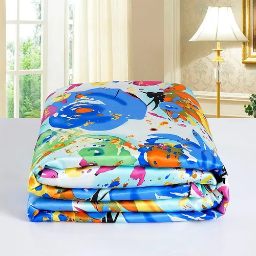 Vista 27 de Maxfeel 1 funda de edredón de seda de seda, funda de edredón, 100% seda de morera con estampado floral, seda Charmuse, Multiclolr Queen Cal.King, #08