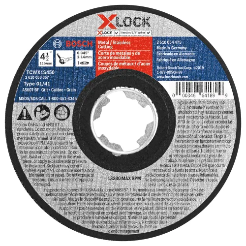 Vista 15 de BOSCH TCWX1S500 - Rueda abrasiva X-LOCK de corte rápido de metal/inoxidable de 5 pulgadas x 0.045 pulgadas, grano 60, compatible con eje de 7/8