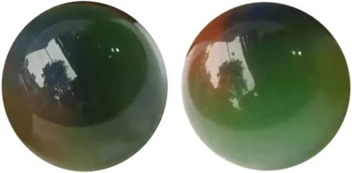 Vista 8 de Bolas Baoding de cristal artificial de ojo de tigre azul claro de 1.57 pulgadas, bolas de salud chinas de cuarzo curativo para terapia de manos