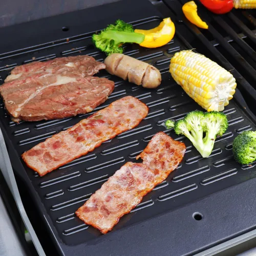 Vista 7 de Plancha de hierro fundido 7566 para parrilla de gas Weber Genesis serie 300, repuesto para Weber Genesis 300 Series E-310 E-320 E-330 S-310 S-320