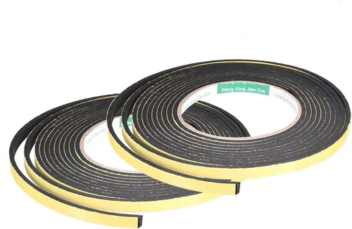 Vista 9 de uxcell Cinta de espuma adhesiva de 5 mm de ancho y 2 mm de grosor, 5 m/16.4 pies de largo, tira de sellado autoadhesiva para aislar puertas