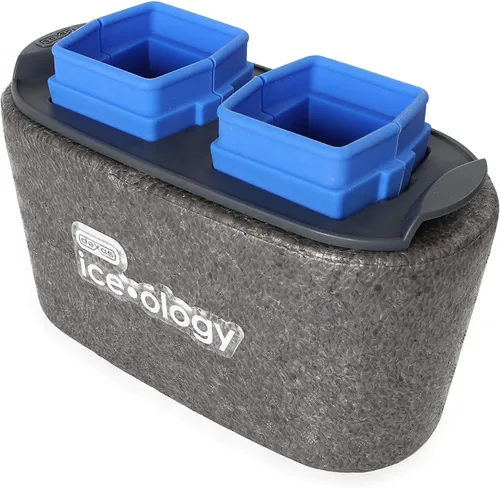 Vista 8 de Dexas ice•ology Molde de Hielo Transparente de Silicona para Hielo de Cóctel Artesanal, Bandeja de Cubos de 8
