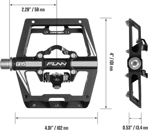 Vista 3 de Funn Mamba MTB - Pedales sin clip para bicicleta de montaña con clip de una sola cara, compatibles con tacos SPD, pedales de bicicleta de eje CrMo