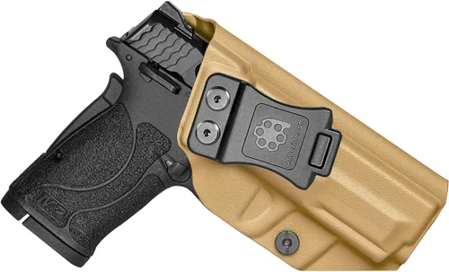 Vista 9 de Amberide IWB Kydex Holster for Smith & Wesson M&P 380 Shield EZ, Concealed Carry, No Optic/No Laser, Adjustable Cant, Posi-Click Retention, Made in