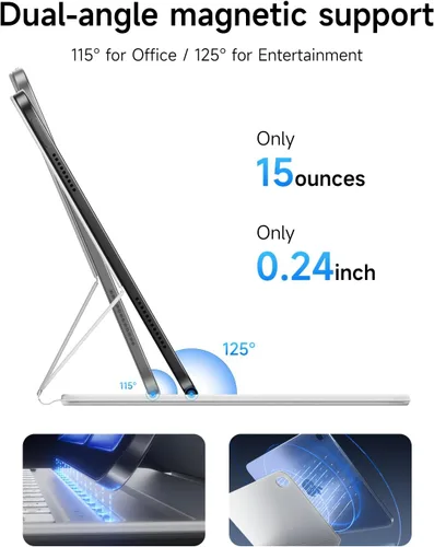 Vista 5 de HOU Funda con teclado para iPad de 10ª generación/iPad de 11ª generación de 11 pulgadas A16 2025 – Folio inteligente, ultra delgada, carga