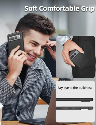 Vista 35 de X-level Funda para Google Pixel 7 Pro 5G, piel sintética de alta calidad, elegante, suave, TPU a prueba de golpes, funda protectora para Pixel 7 Pro