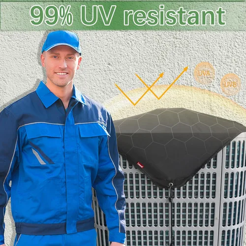 Vista 5 de 28 x 28 Cubiertas de Aire Acondicionado para Exterior con Soporte de Cubierta, Cubierta de CA Resistente al Agua de 600D, Cubiertas de Condensedor