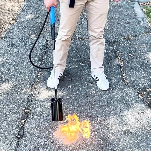 Vista 3 de Kit de soplete de propano Flame King resistente, quemador de malas hierbas, 500,000 BTU con chispero, con conjunto regulador de manguera de 10 pies