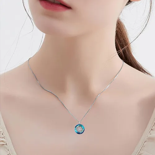 Vista 2 de Dorunmo Collar de sirena de plata de ley para mamá, collar de Ariel, collar de baile, collar de amor, collar de corazón, regalo de hermana, collar