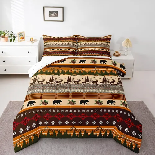 Vista 154 de Juego de ropa de cama con relleno de edredón con diseño de caballo y atrapasueños para niños, adolescentes y hombres, juego de edredón con estampado