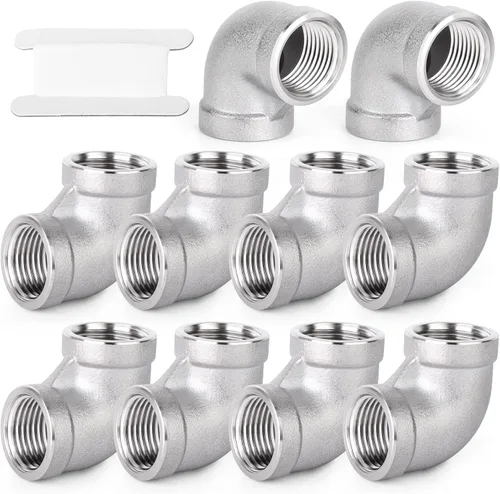 Vista 11 de TAISHER 2 piezas de acero inoxidable 304 accesorios de codo de 90 grados, tubo hembra NPT de 1 pulgada a 1 pulgada NPT hembra 304 accesorio