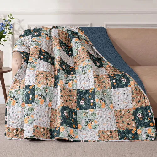 Vista 18 de Exclusivo Mezcla - Manta acolchada reversible estilo bohemio, 50 x 60 pulgadas